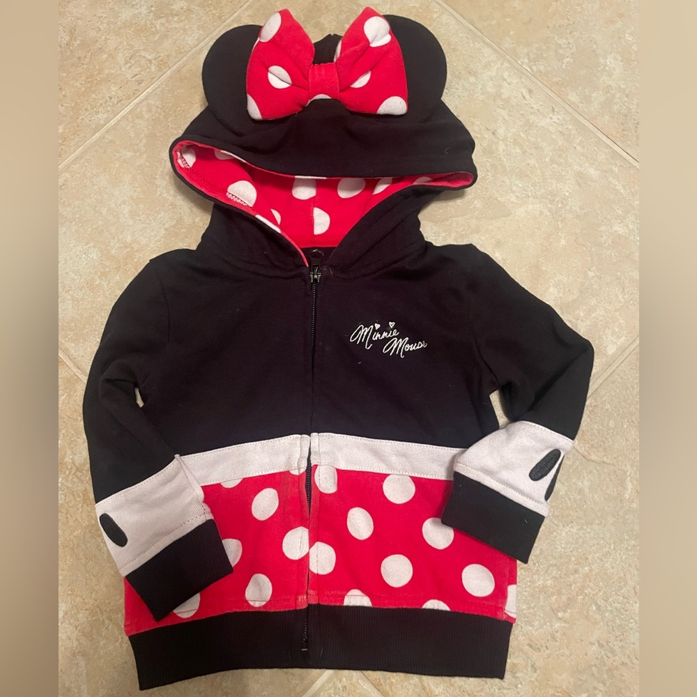Disney Parks Minnie zip up hoodie with ears 24m